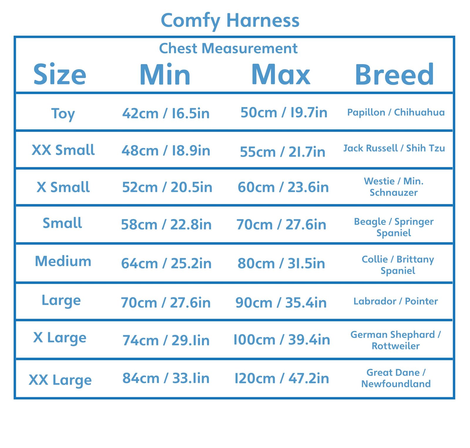 Halti Harness Size Chart