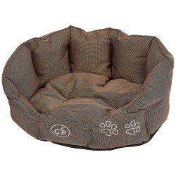 Outdoor Deluxe Dog Pet Bed Basket Made of Water Resistant Fabric, Brown